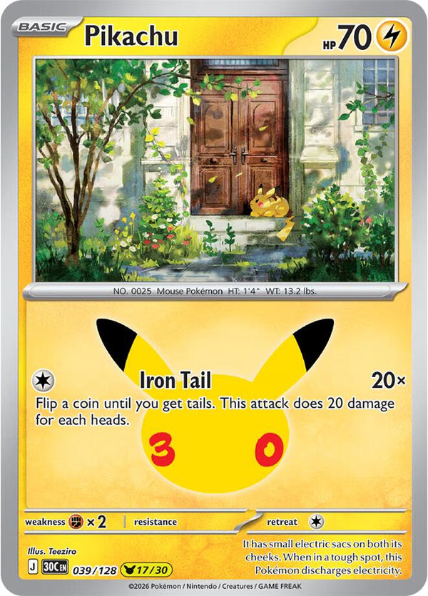 Pikachu - 039/128 - 30th Celebration