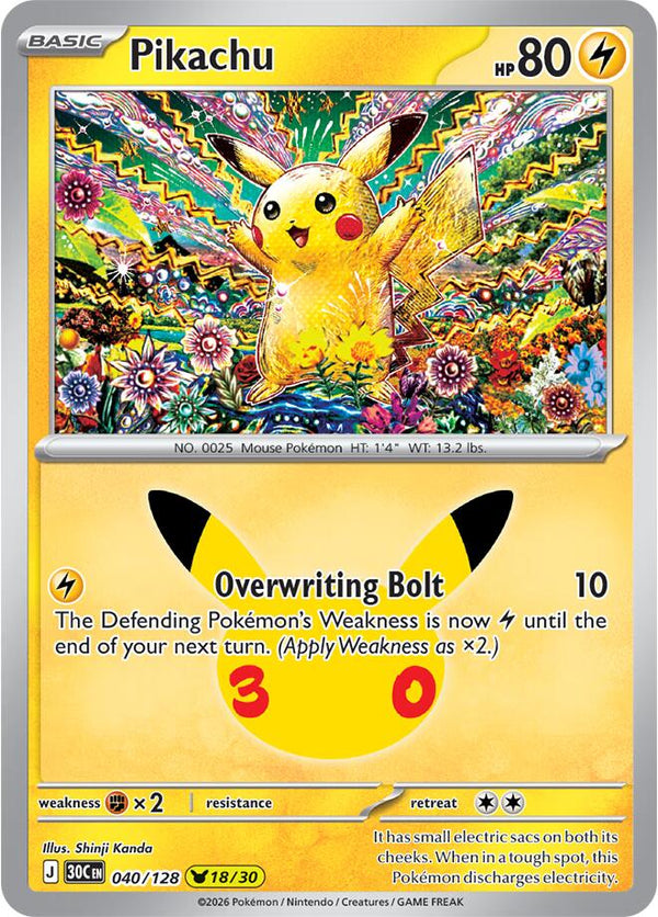 Pikachu - 040/128 - 30th Celebration
