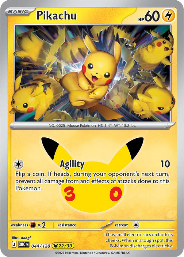 Pikachu - 044/128 - 30th Celebration