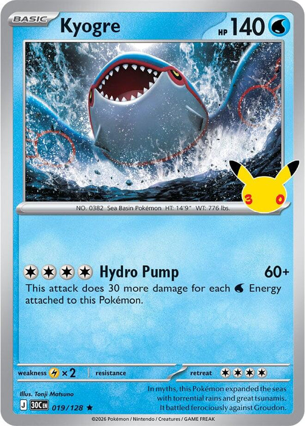 Kyogre - 019/128 - 30th Celebration