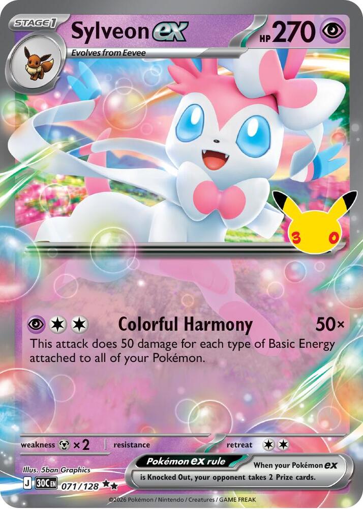 Sylveon ex - 071/128 - 30th Celebration