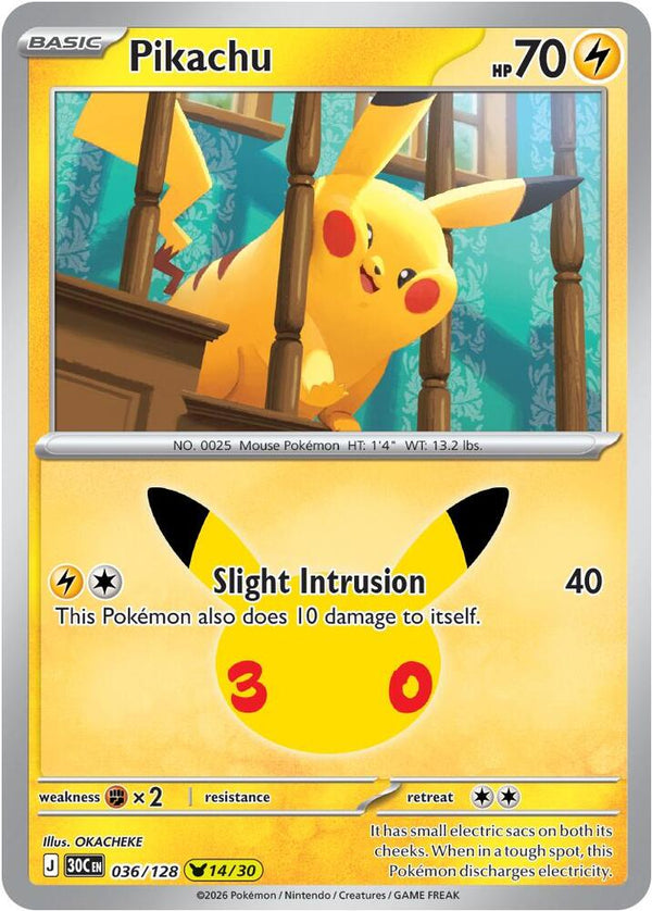 Pikachu - 036/128 - 30th Celebration