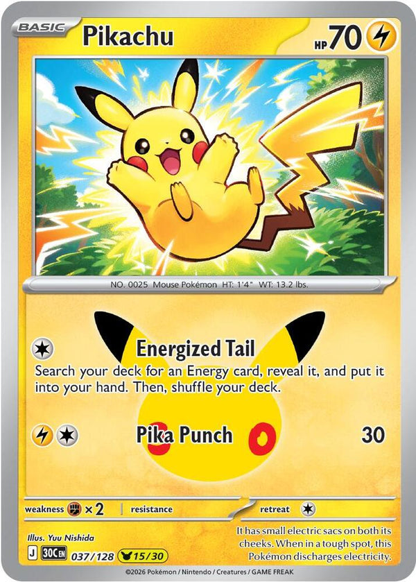 Pikachu - 037/128 - 30th Celebration