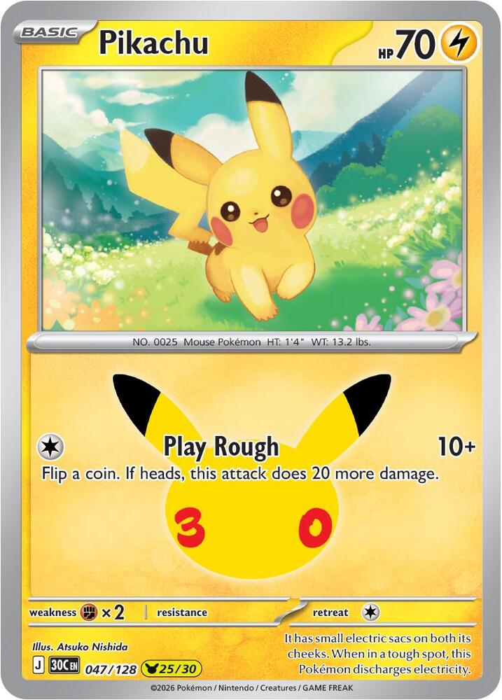 Pikachu - 047/128 - 30th Celebration