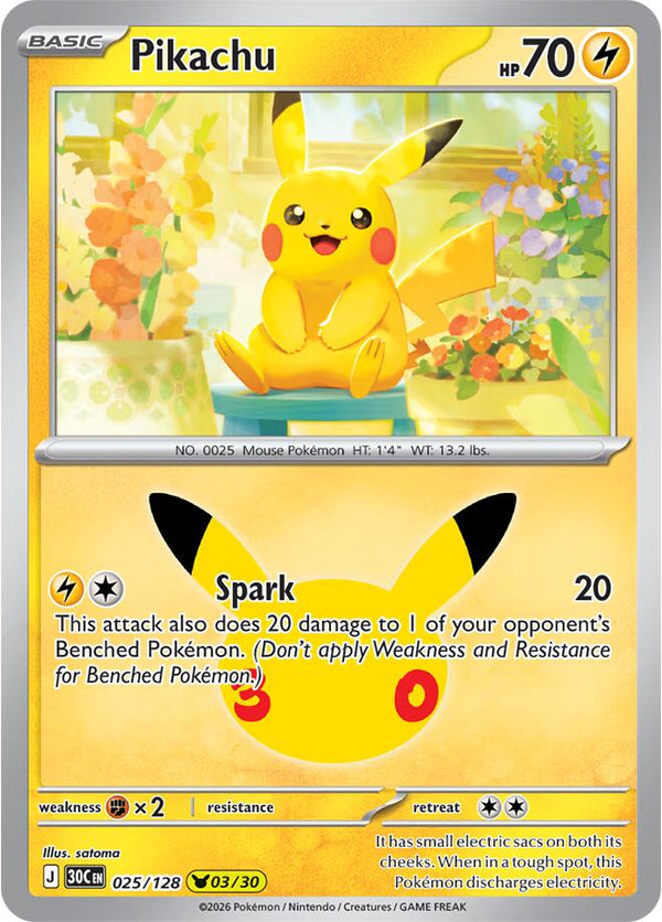 Pikachu - 025/128 - 30th Celebration