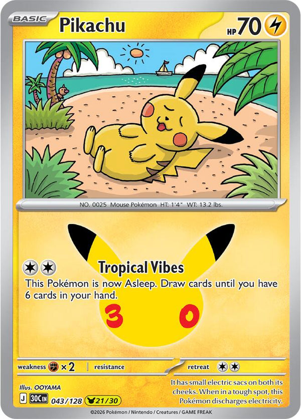 Pikachu - 043/128 - 30th Celebration
