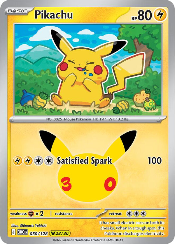 Pikachu - 050/128 - 30th Celebration