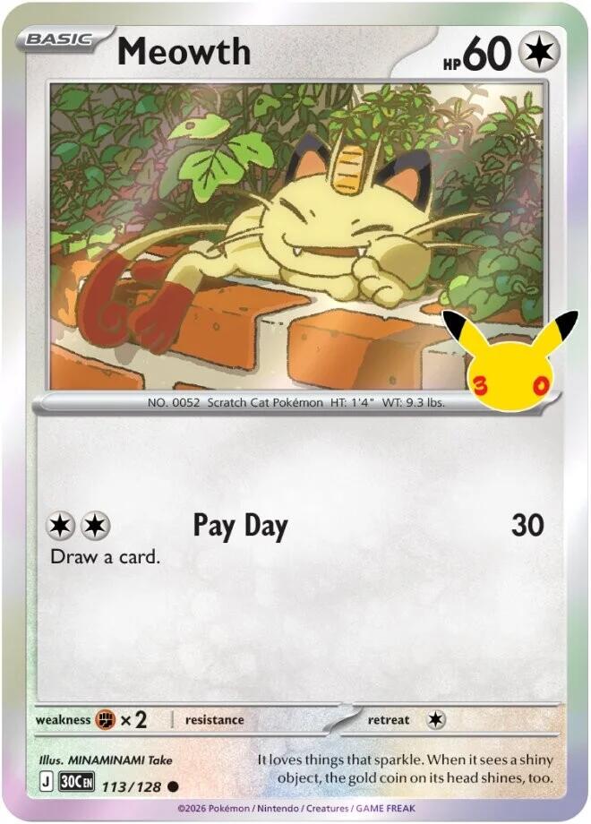 Meowth - 113/128 - 30th Celebration