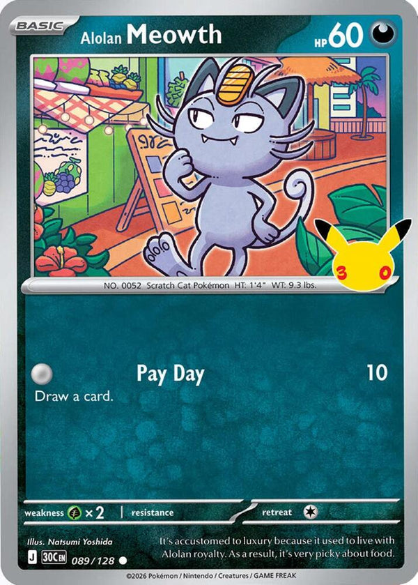 Alolan Meowth - 089/128 - 30th Celebration