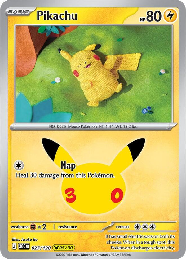 Pikachu - 027/128 - 30th Celebration