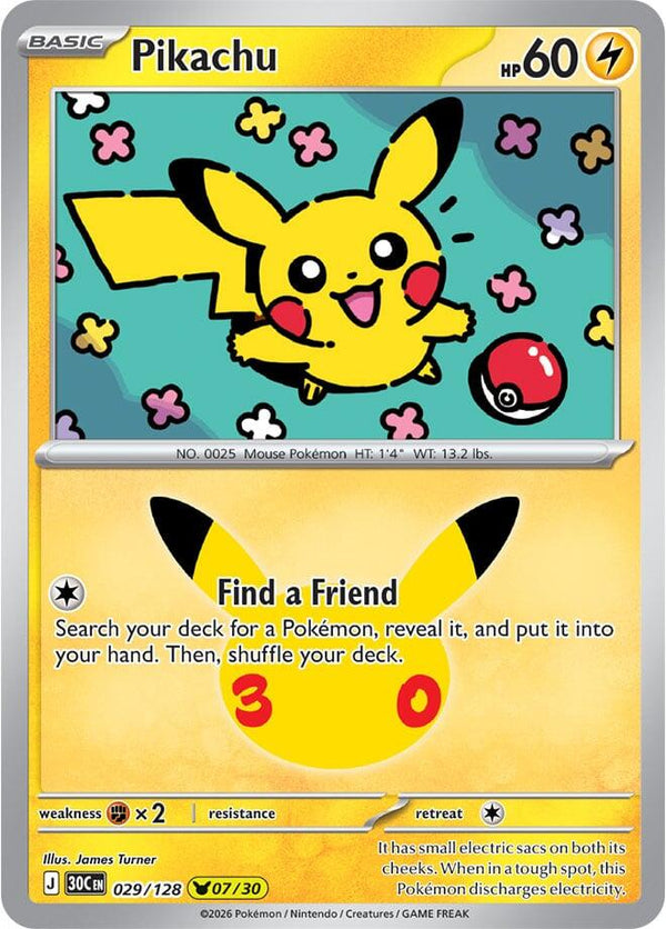 Pikachu - 029/128 - 30th Celebration