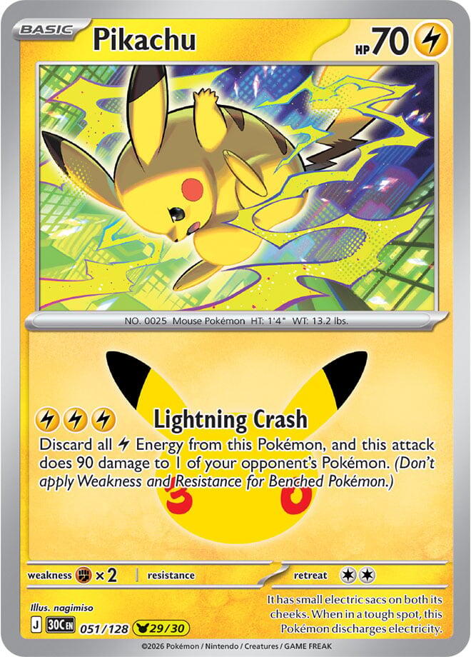 Pikachu - 051/128 - 30th Celebration