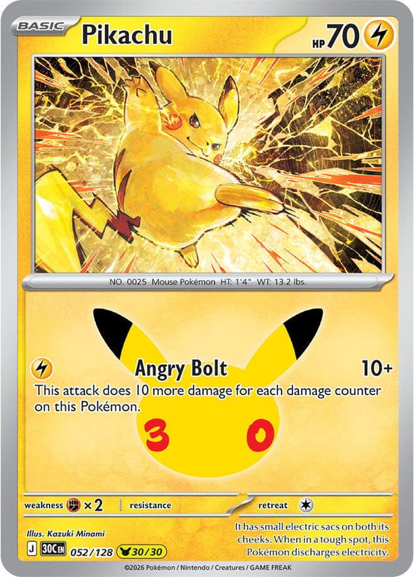 Pikachu - 052/128 - 30th Celebration