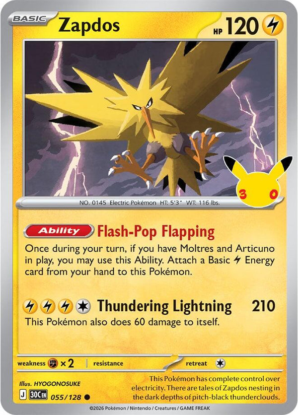 Zapdos - 055/128 - 30th Celebration