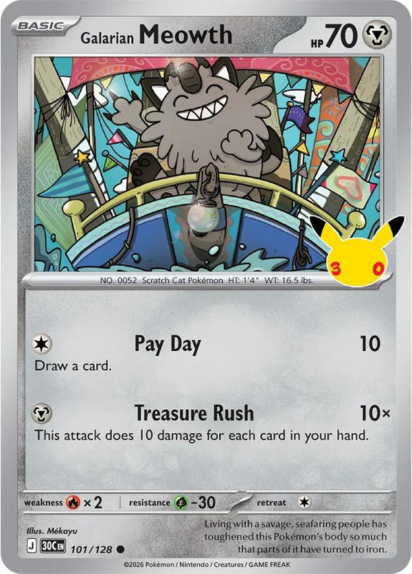Galarian Meowth - 101/128 - 30th Celebration