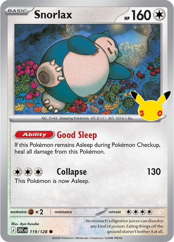 Snorlax - 119/128 - 30th Celebration